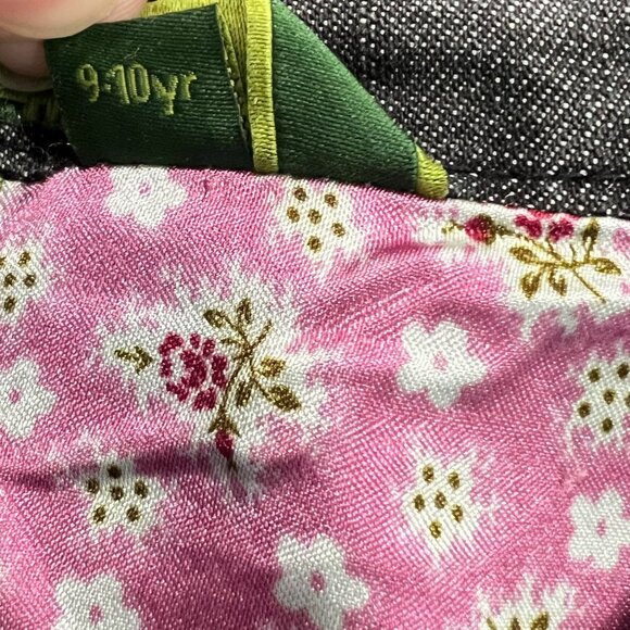 Oilily Girls 9-10 Denim Dress Floral Embroidery Butterfly Pink Accents Pleated S - Picture 6 of 13